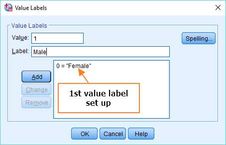 spss code to label new variable