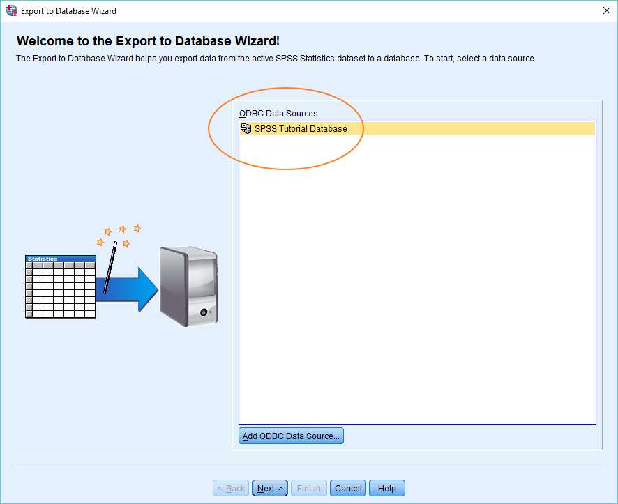 SPSS Export to Database wizard