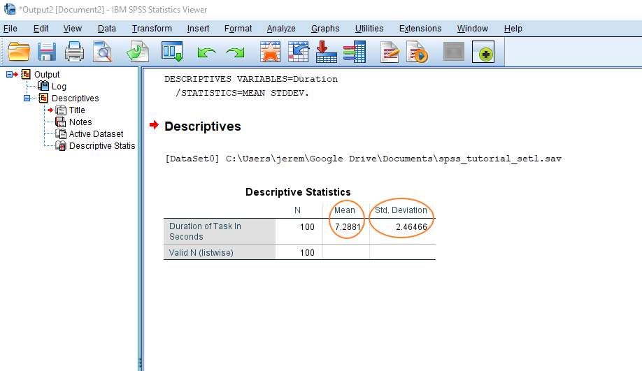 What Is Mean And Standard Deviation In Spss