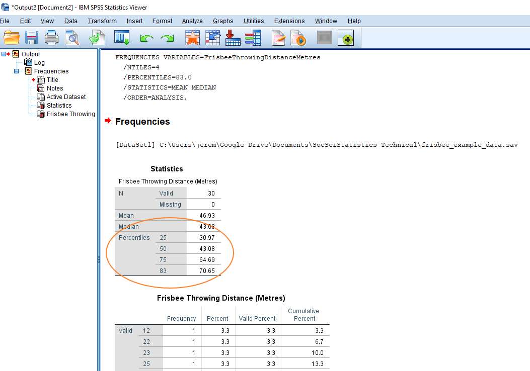 Percentile Result