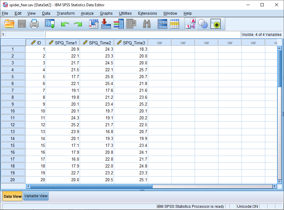 test the homogeneity of slopes using spss 25