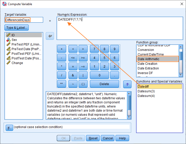 Compute Variable dialog box