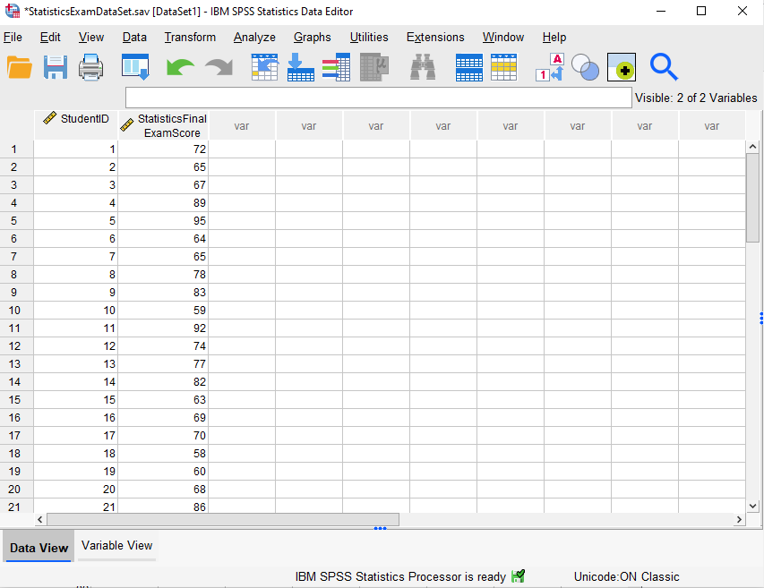Data Set for Stem and Leaf Plot