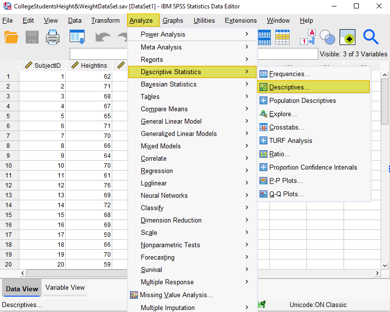 Calculate Z Scores Step 1