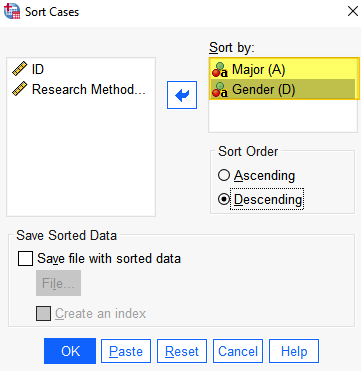 Sort-Cases-Variables-Selected