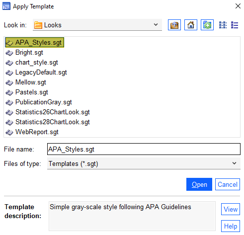 Apply APA Styles Template in SPSS