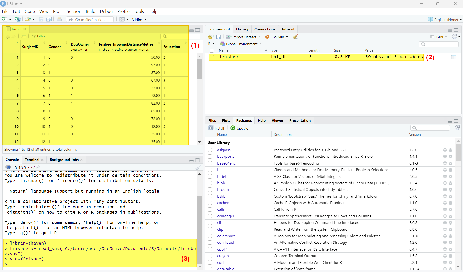 SPSS data set imported into RStudio