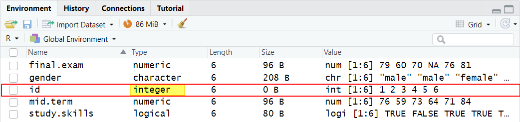 Creating an id vector in RStudio