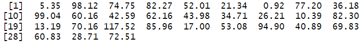 Rounded random numbers from a continuous uniform probability distribution in R.